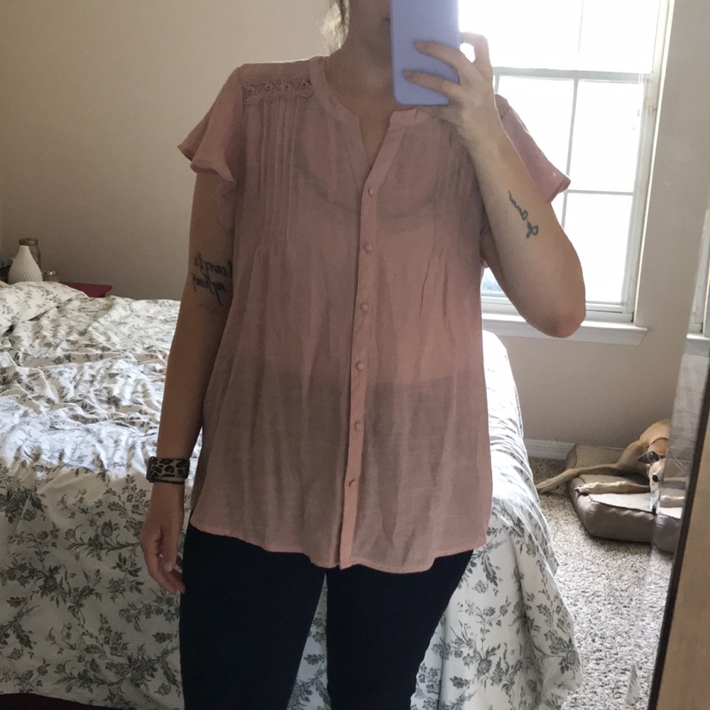 Flower and Feather Plus Size Blouse